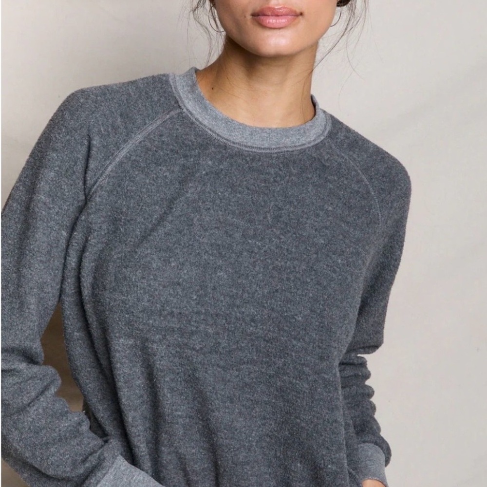 perfectwhitetee oversized Women's Crewneck Sweatshirt in Charcoal Gray